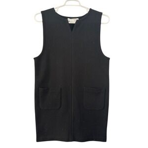 Vintage Maggy London Petites Black Sleeveless V-Neck Pocket Dress Size L